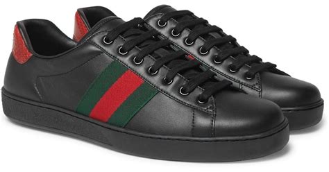 gucci mens black sneakers|Gucci sneakers for men prices.